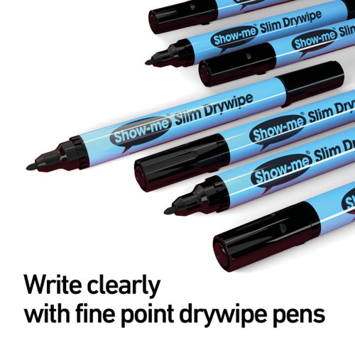 Show-me Drywipe Marker Fine Tip Black (Pack of 10) FPSDP