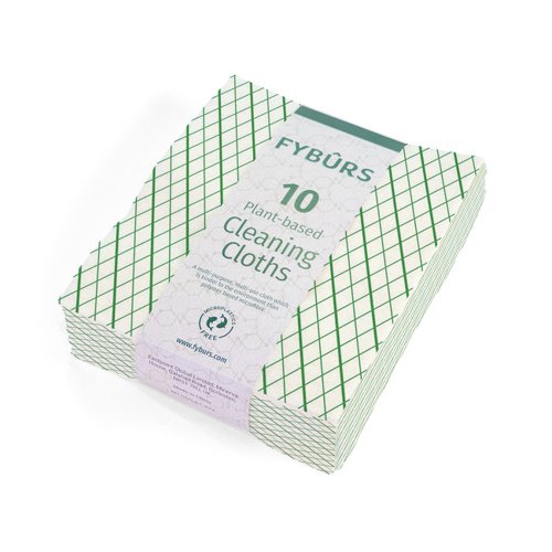 FYBURS Plant-based Cleaning Cloths Green Pack of 10