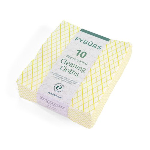 FYBURS Plant-based Cleaning Cloths Yellow Pack of 10