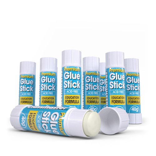 Classmaster's premium glue sticks have been developed specifically for use in schools. The long-lasting PVP educational formula gives these glue sticks a shelf-life 3x longer than those made from standard PVA. The washable formula is non-toxic, acid and solvent-free, making it safe for use in classrooms, offices, and other environments, such as nurseries, playgroups and art and craft workshopsPack contains 48 x 40g glue sticks.