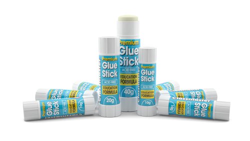 Classmaster's premium glue sticks have been developed specifically for use in schools. The long-lasting PVP educational formula gives these glue sticks a shelf-life 3x longer than those made from standard PVA. The washable formula is non-toxic, acid and solvent-free, making it safe for use in classrooms, offices, and other environments, such as nurseries, playgroups and art and craft workshopsPack contains 48 x 40g glue sticks.