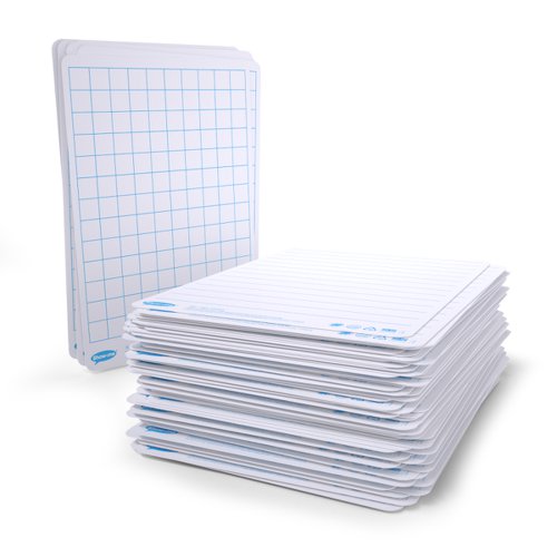 Show-me Pack of 100 x A4 Lined/Gridded Double-Sided Drywipe Boards