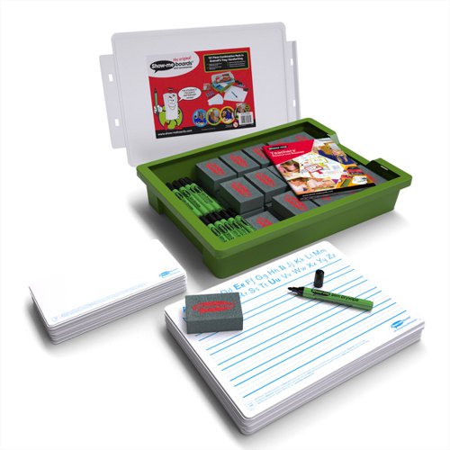 Show-me 120 Piece Whiteboard Class Combination Pack Handwriting in Classroom Tray with Lid
