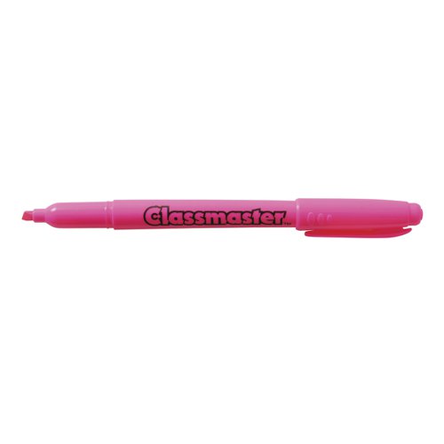 These slim barrelled highlighter pens from Classmaster are ideal for home, office and classroom use. Each highlighter is wedge-tipped for creating thin and thick lines, and benefits from a handy pocket clip on the lid for taking on the go.Pack contains 10 highlighter pens in pink.