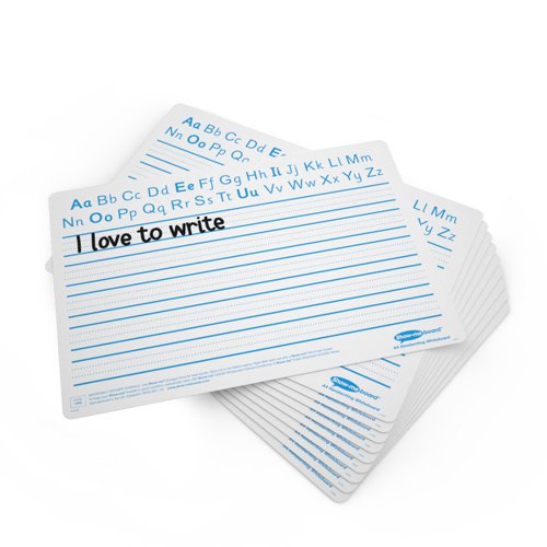 Show-me Pack of 10 x A4 Handwriting Drywipe Whiteboards