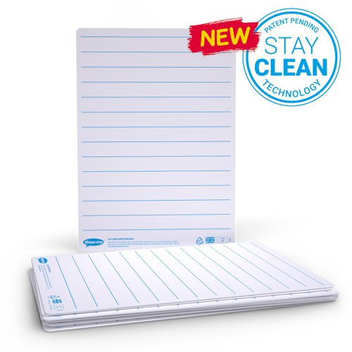 Show-me A4 Lined Mini Whiteboards, Pack of 10 Boards