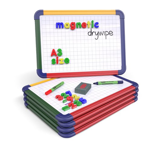 EG60254 Show-me Magnetic Whiteboard A3 Gridded (Pack of 5) MBA3/5