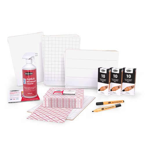 Show-Me Class Pack of MDF Whiteboards A4 Assorted PK30 - MCF30A Drywipe Lap Board 56482EA