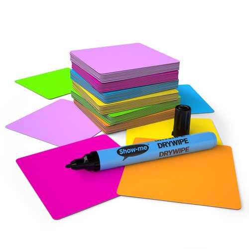 Show-me Magnet-Notes 75 x 75mm assorted colours pack of 60