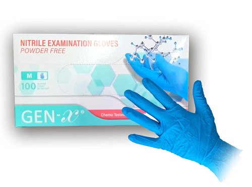 ValueX Nitrile Gloves Powder Free Blue Medium (Pack 100) NGG100MBU
