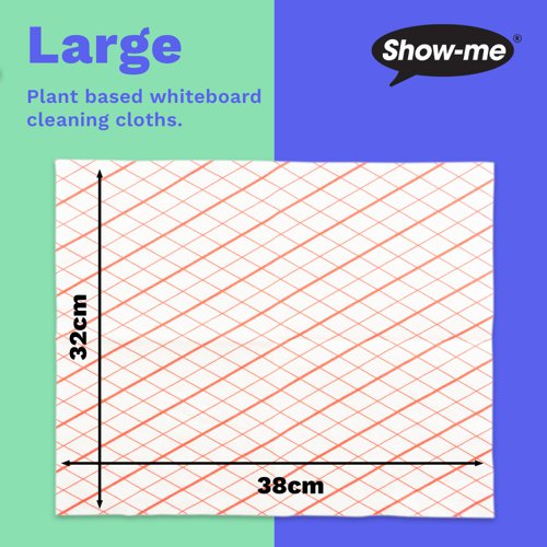 Show-Me Plant Based Whiteboard Cleaning ClothsRed PK10 - PBDC10RD  56433EA