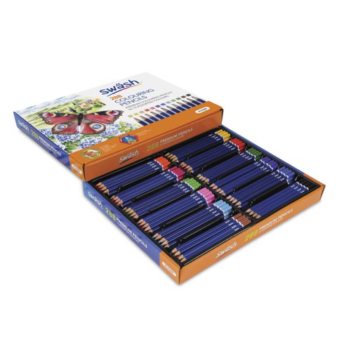 Swäsh Premium Colouring Pencils, 12 Assorted Colours, Pack of 288