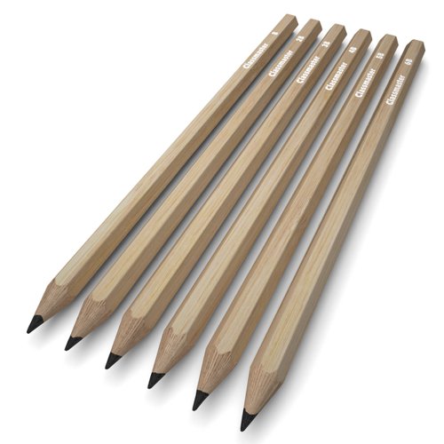 Pack of 12 Classmaster graphite sketching pencils in grades 4H to 6B. Each pencil has a strong, wooden, hexagonal body and contains break-resistant leads that provide excellent writing and shading experiences. Grades included are: 4H, 3H, 2H, H, F, HB, B, 2B, 3B, 4B, 5B, and 6B.
