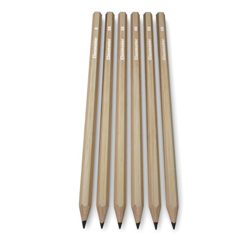 Pack of 6 Classmaster graphite sketching pencils in grades B to 6B. Each pencil has a strong, wooden, hexagonal body and contains break-resistant leads that provide great excellent, writing, and shading experiences.