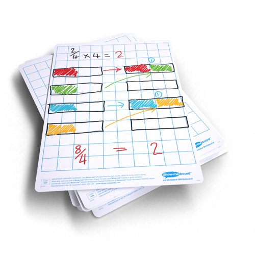 Show-me A4 Gridded Mini Whiteboards, Pack of 10 Boards