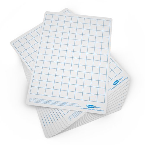 Show-me A4 Supertough Gridded Mini Whiteboards, Pack of 10 Boards