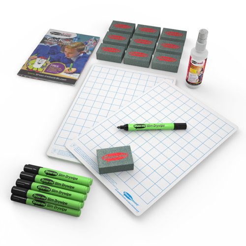 Show-me A4 Supertough Gridded Mini Whiteboards, Small Pack, 10 Sets
