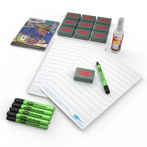 Show-me A4 Supertough Lined Mini Whiteboards, Small Pack, 10 Sets