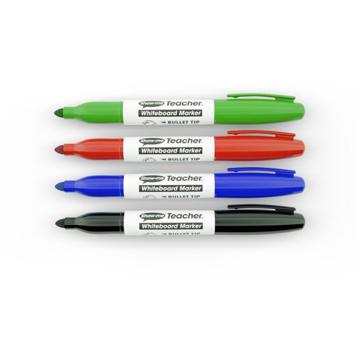 Show-me Teacher Drywipe Marker Assorted (Pack of 4) STM4