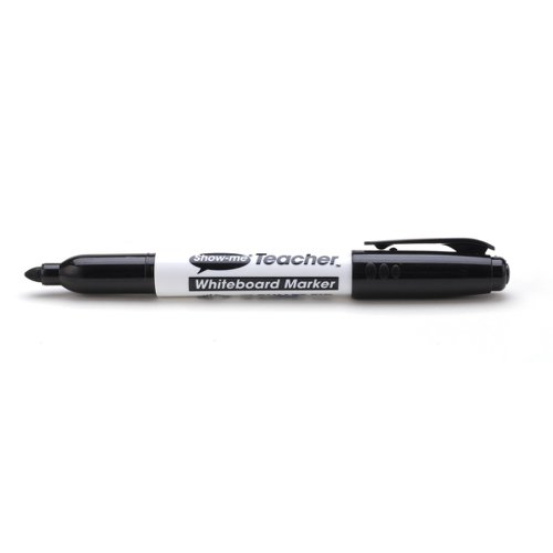 Designed for teachers, these Show-me drywipe markers contain xylene-free, low odour ink and have ventilated caps for safety. The markers also have a cap of time of up to 24 hours to help prevent drying out. This class pack contains 50 bullet tip markers with black ink.