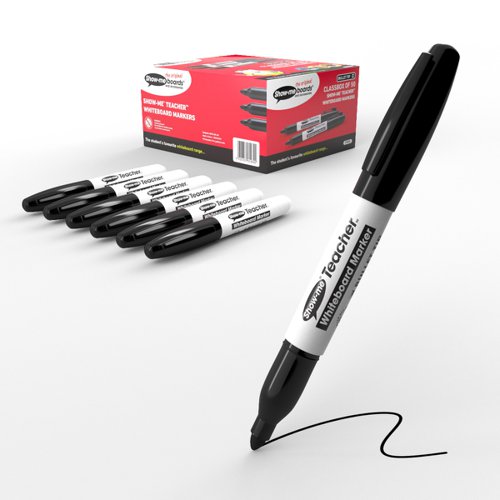 Show-me Teacher Drywipe Marker Black (Pack of 50) STM50 - Eastpoint - EG60280 - McArdle Computer and Office Supplies