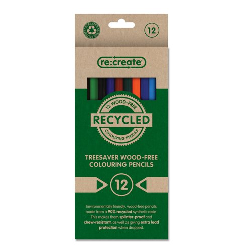 ReCreate Treesaver Recycled Colouring Pencils (Pack 12) TREE12COL
