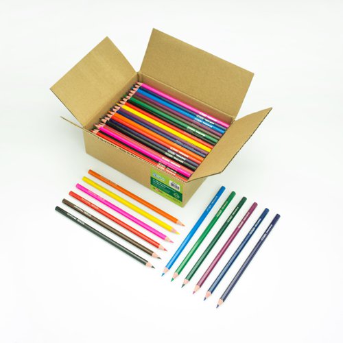 These unique, 90% recycled colouring pencils from re:create are ideal for the environmentally conscious artist. All pencils are made from recycled plastic cups, making them splinter-proof and chew-resistant as well as good for the environment. This pack of 144 pencils contains 12 different colours.
