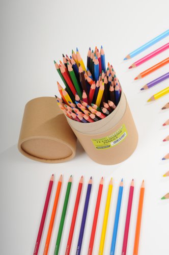 These unique, 90% recycled colouring pencils from re:create are ideal for the environmentally conscious artist. All pencils are made from recycled plastic cups, making them splinter-proof and chew-resistant as well as good for the environment. Pack contains pencils in 12 different colours. This pack of 72 comes supplied in a recycled tube for storage.