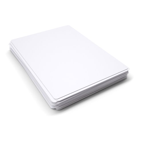 Designed for classrooms, these strong, polypropylene A4 whiteboards provide a completely rigid surface for working in groups or away from desks. Ink is easily erased from the glossy surface for frequent use. This board is plain for a variety of classroom activities. This class pack contains 30 whiteboards.