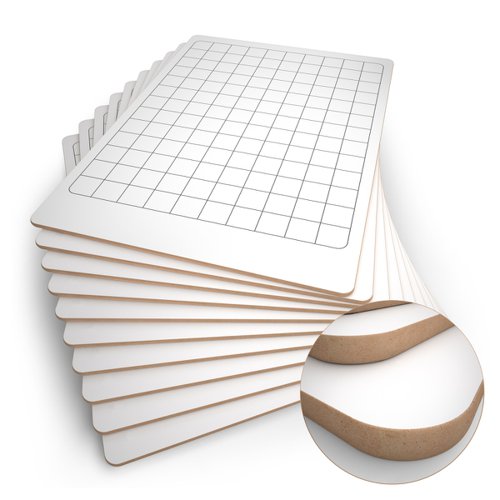 Gridded MDF Drywipe Lapboards Pack of 10