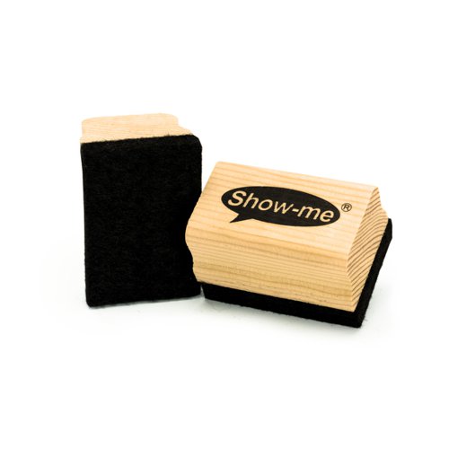 Show-me Mini Wooden Handled Felt Whiteboard Eraser (Pack of 30) WME30