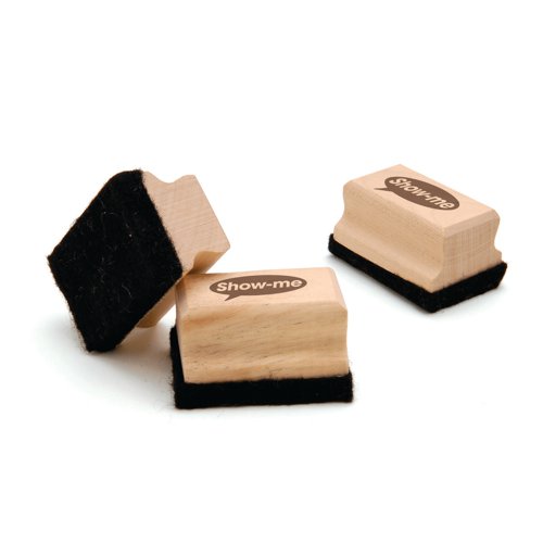 Show-me Mini Wooden Handled Felt Whiteboard Eraser (Pack of 30) WME30 EG60143 Buy online at Office 5Star or contact us Tel 01594 810081 for assistance