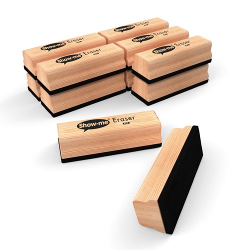 Show-me Wooden-Handled Erasers, Pack of 12