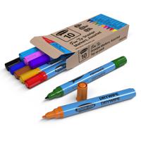 Show-me Box 10 Fine Tip Slim Barrel Drywipe Markers - Assorted Colours