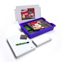 Show-me A4 Gridded Mini Whiteboards, Gratnells Tray Kit With Accessories