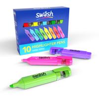 Swäsh Premium Highlighters, 7 Assorted Colours, Pack of 10