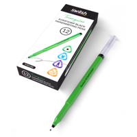 Swash KOMFIGRIP Triangular Grip Handwriting Pens for left or right handed Black (Pack 12) - THW12BK