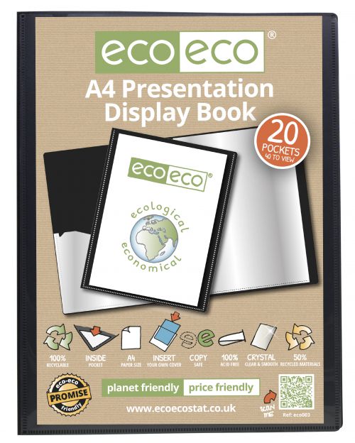 A4 50% Recycled 20 Pocket Presentation Display Book