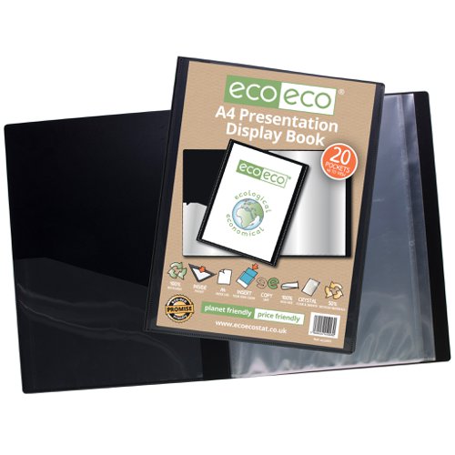 A4 50% Recycled 20 Pocket Presentation Display Book (Pack of 12)