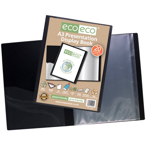 A3 50% Recycled 20 Pocket Presentation Display Book (1)