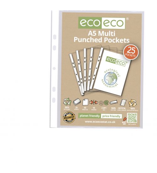 Eco A5 100% Recycled Bag 25 Multi Punched Pockets