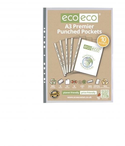 Eco A3 100% Recycled Bag 10 Premier Portrait Punched Pockets