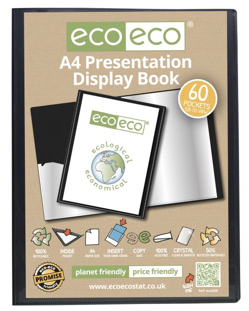 A4 50% Recycled 60 Pocket Presentation Display Book