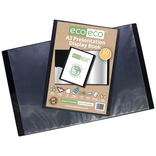 A3 50% Recycled 60 Pocket Presentation Display Book (Pack of 12)