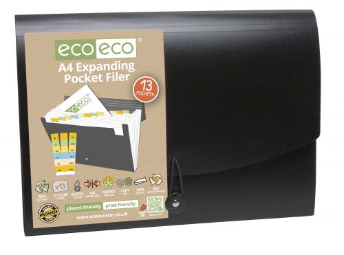 A4 50% Recycled 13 Pocket Expanding File
