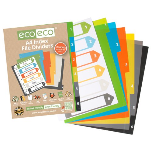 A4 50% Recycled Set 6 Index File Dividers (1)