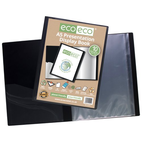 A5 50% Recycled 10 Pocket Presentation Display Book (Pack of 12)
