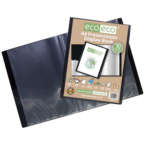A4 50% Recycled 10 Pocket Presentation Display Book (Pack of 12)