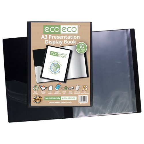 A3 50% Recycled 10 Pocket Presentation Display Book (Pack of 12)