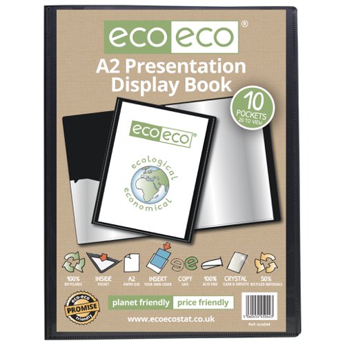 Eco A2 50% Recycled 10 Pocket Presentation Display Book